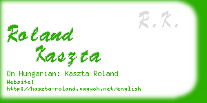 roland kaszta business card